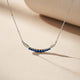Silver Sapphire Curved Bar Necklace Gold Vermeil (2.5 Micron)