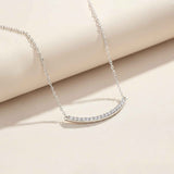 Sterling Silver Cubic Zircon Dainty U Bar Necklace Gold Vermeil (2.5 Micron)
