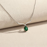 Sterling Silver Emerald Vine Drop Necklace Gold Vermeil (2.5 Micron)