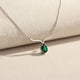 Sterling Silver Emerald Vine Drop Necklace Gold Vermeil (2.5 Micron)