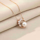 Sterling Silver Pearl Circle Shape Necklace Gold Vermeil (2.5 Micron)