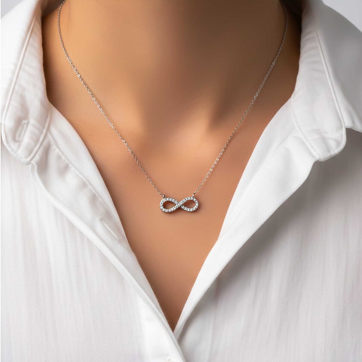 Silver Infinity Grace Diamond Necklace