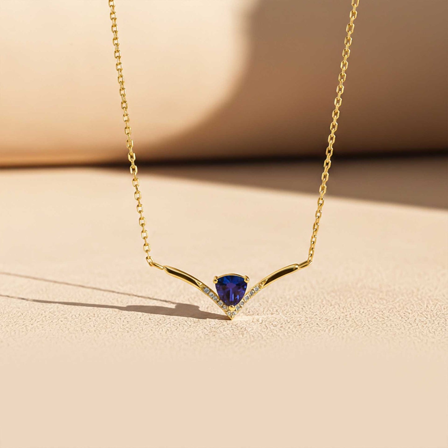 Silver Chevron Women's Necklace Gold Vermeil (2.5 Micron)