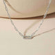 Silver Paperclick Chain Zircon Necklace Gold Vermeil (2.5 Micron)
