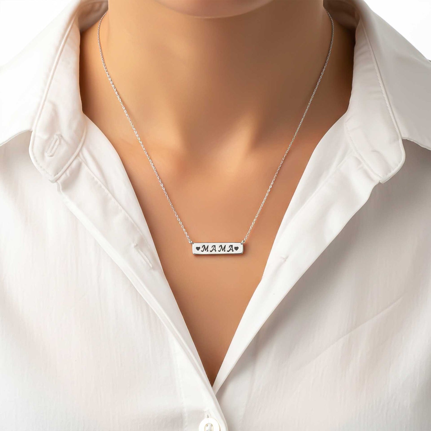 Silver MAMA (Mom) Necklace For Mother's