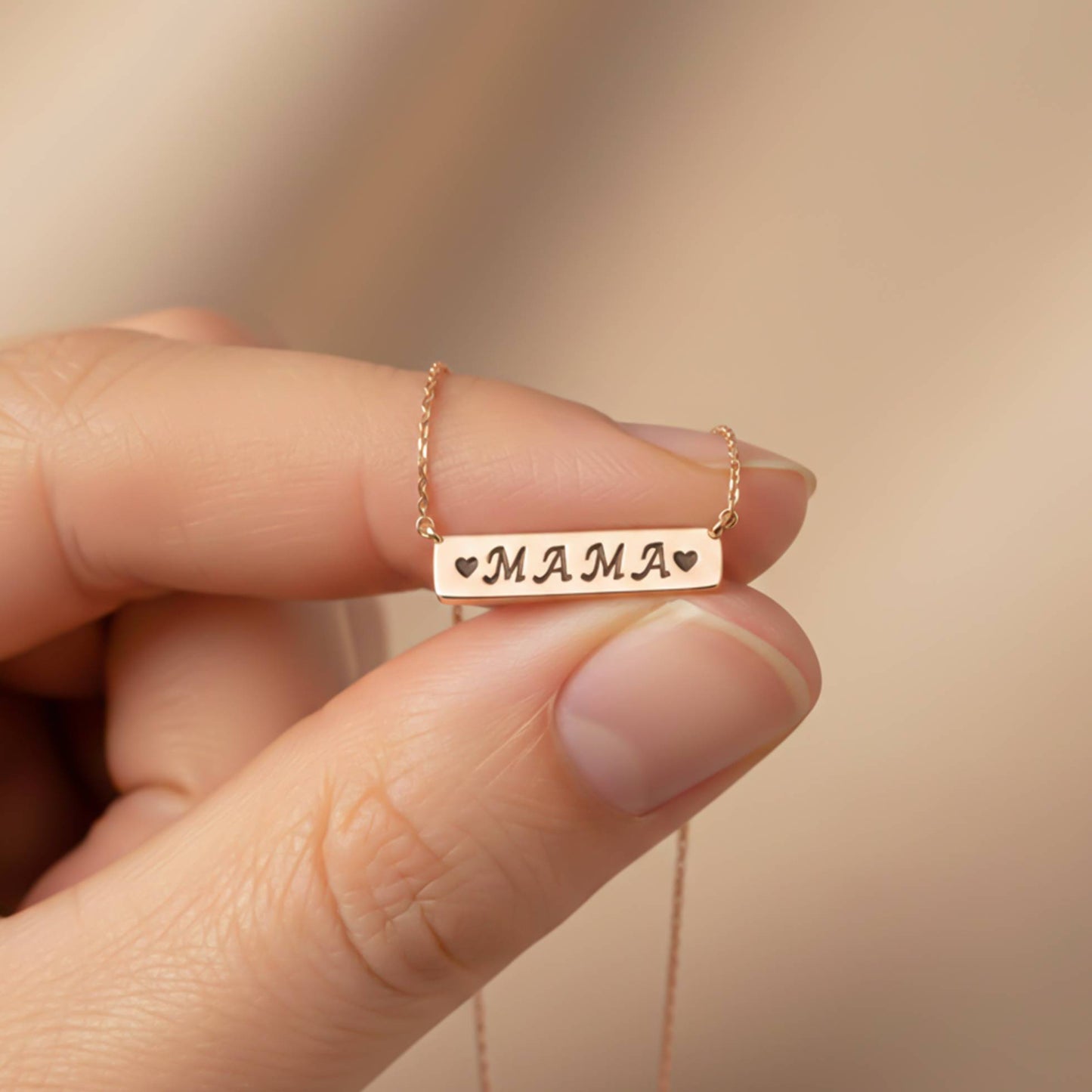 Silver MAMA (Mom) Necklace For Mother's