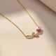 Sterling Silver Pink Vine Flower Necklace Gold Vermeil (2.5 Micron)