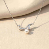 Silver Wave Pearl Necklace Gold Vermeil (2.5 Micron)