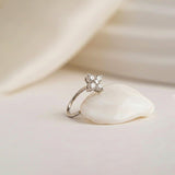 Silver Floral CZ Nose Pin for Women