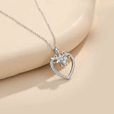 Silver Heart Flower Style Love Pendant Gold Vermeil (2.5 Micron)