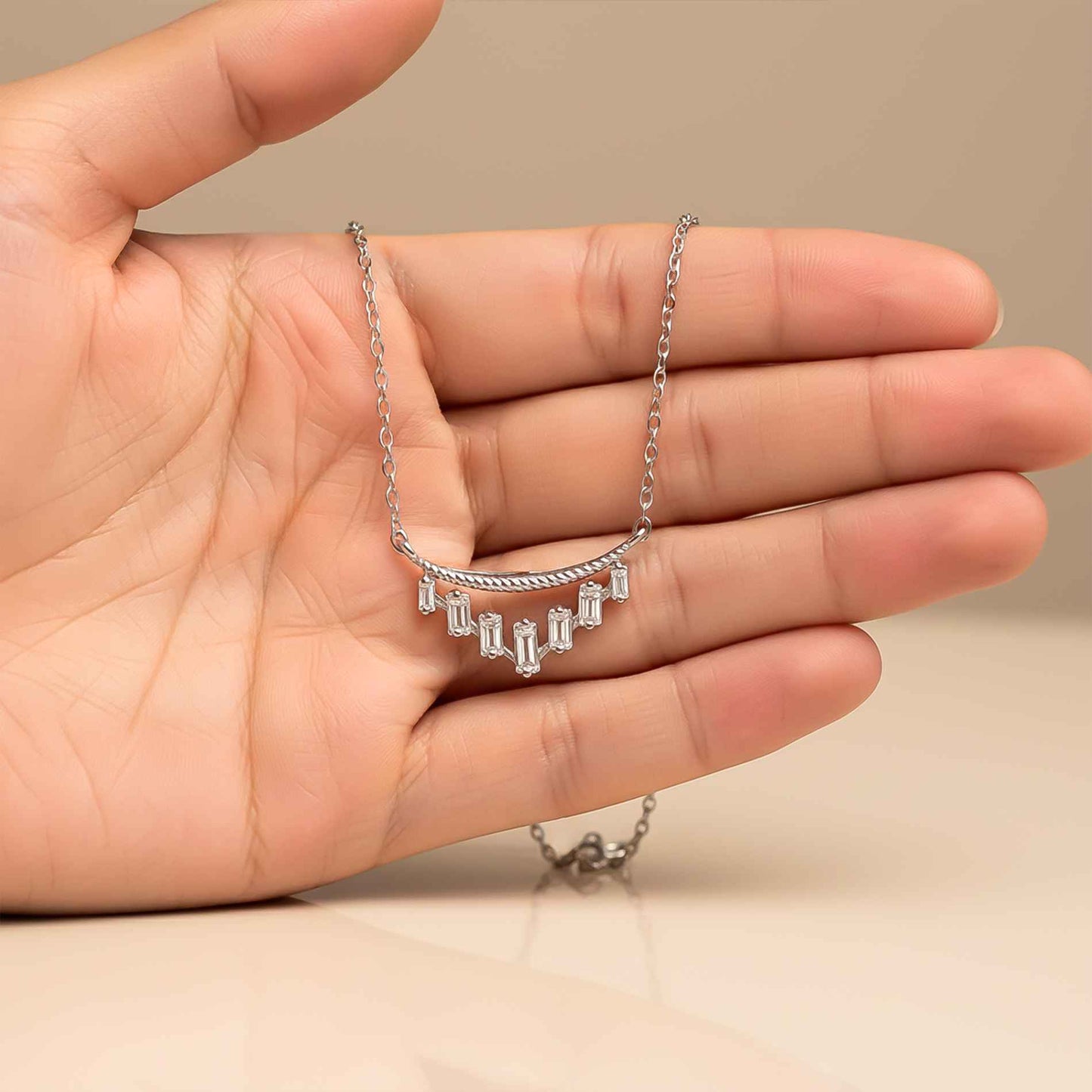 Silver Baguette Design Fancy Pendant