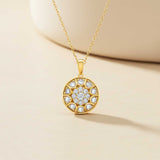Sterling Silver Round Vintage Pendant For Her Gold Vermeil (2.5 Micron)