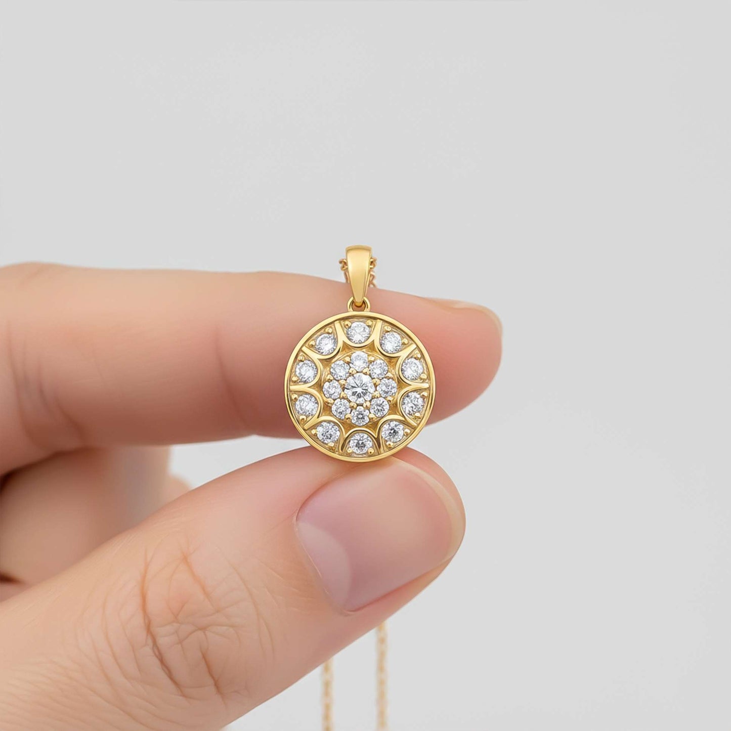 Sterling Silver Round Vintage Pendant For Her