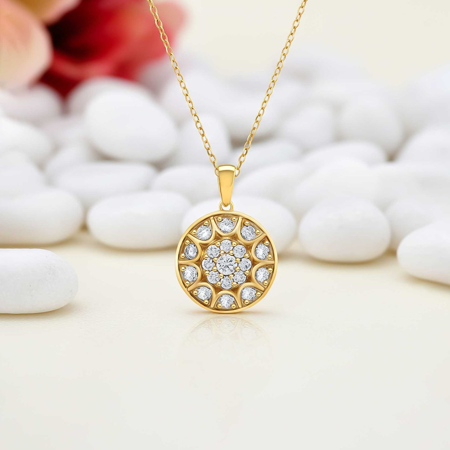 Sterling Silver Round Vintage Pendant For Her