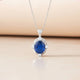 Silver Blue Sapphire Teardrop Pendant Gold Vermeil (2.5 Micron)