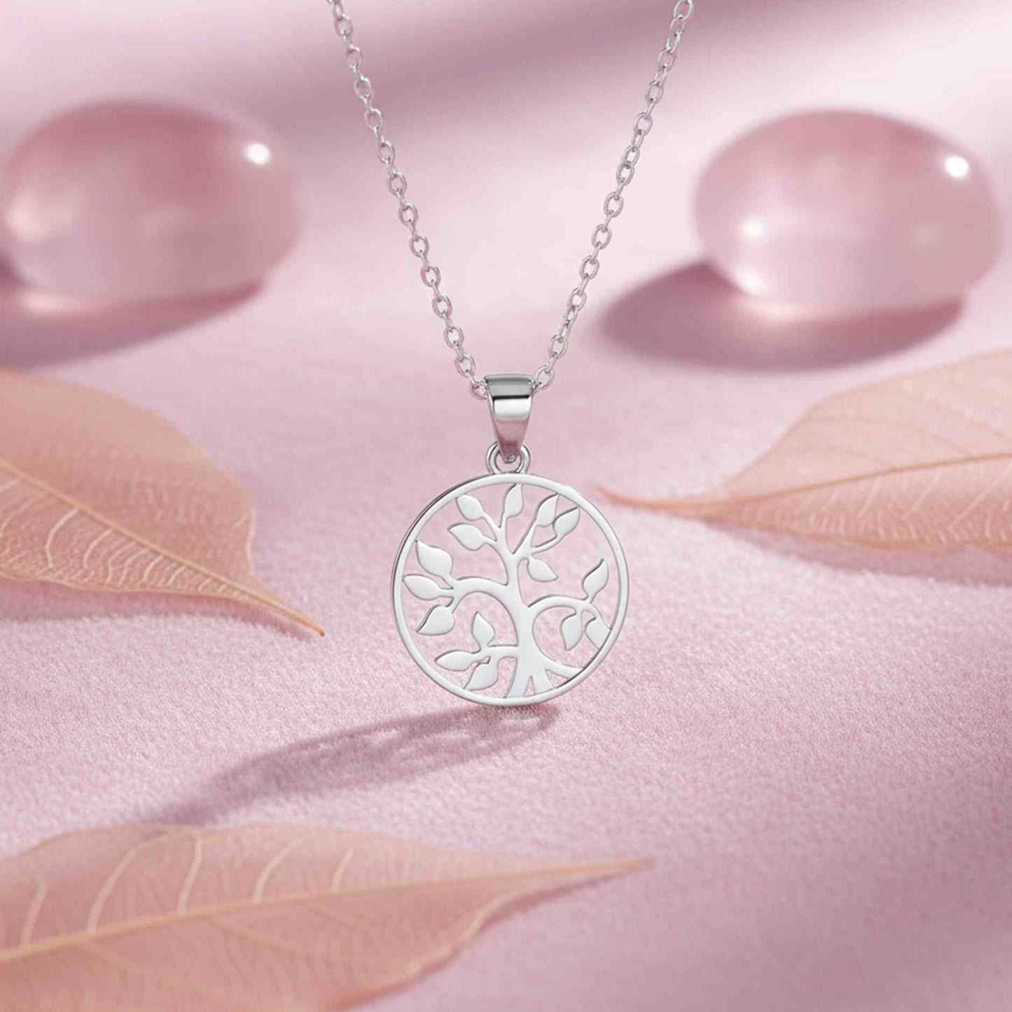 Silver Round Shape Tree Style Silver Pendant