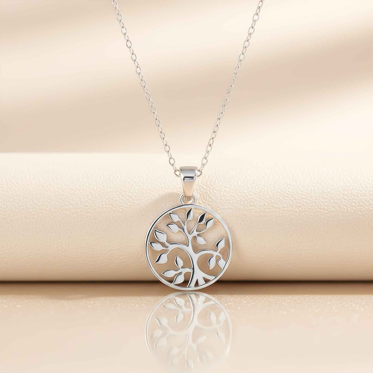 Silver Round Shape Tree Style Silver Pendant