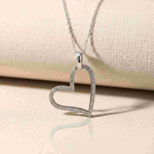 Silver Cubic Zirconia Heart love Pendant