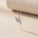Sterling Silver CZ Flying Angel Fairy Charm Pendant Gold Vermeil (2.5 Micron)