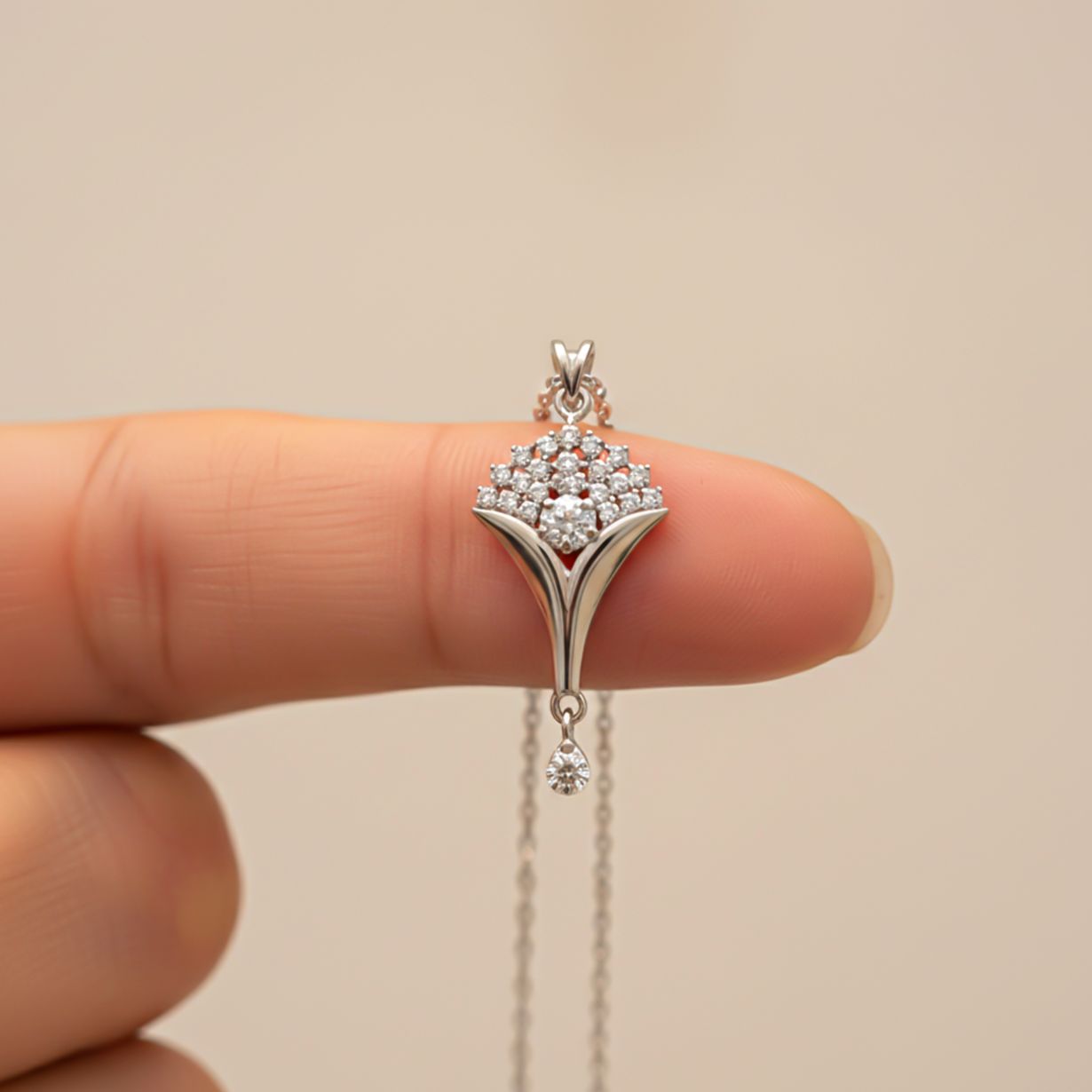 Silver Floral Bouquet Pendant
