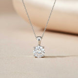 Silver Halo Cubic Zirconia Round Solitaire Pendant Gold Vermeil (2.5 Micron)