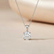 Silver Halo Cubic Zirconia Round Solitaire Pendant Gold Vermeil (2.5 Micron)