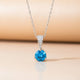 Silver Blue Topaz Solitaire Pendant Gold Vermeil (2.5 Micron)