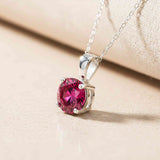 Silver Round Cut Pink Ruby Sterling Silver Pendant Gold Vermeil (2.5 Micron)