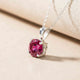 Silver Round Cut Pink Ruby Sterling Silver Pendant Gold Vermeil (2.5 Micron)