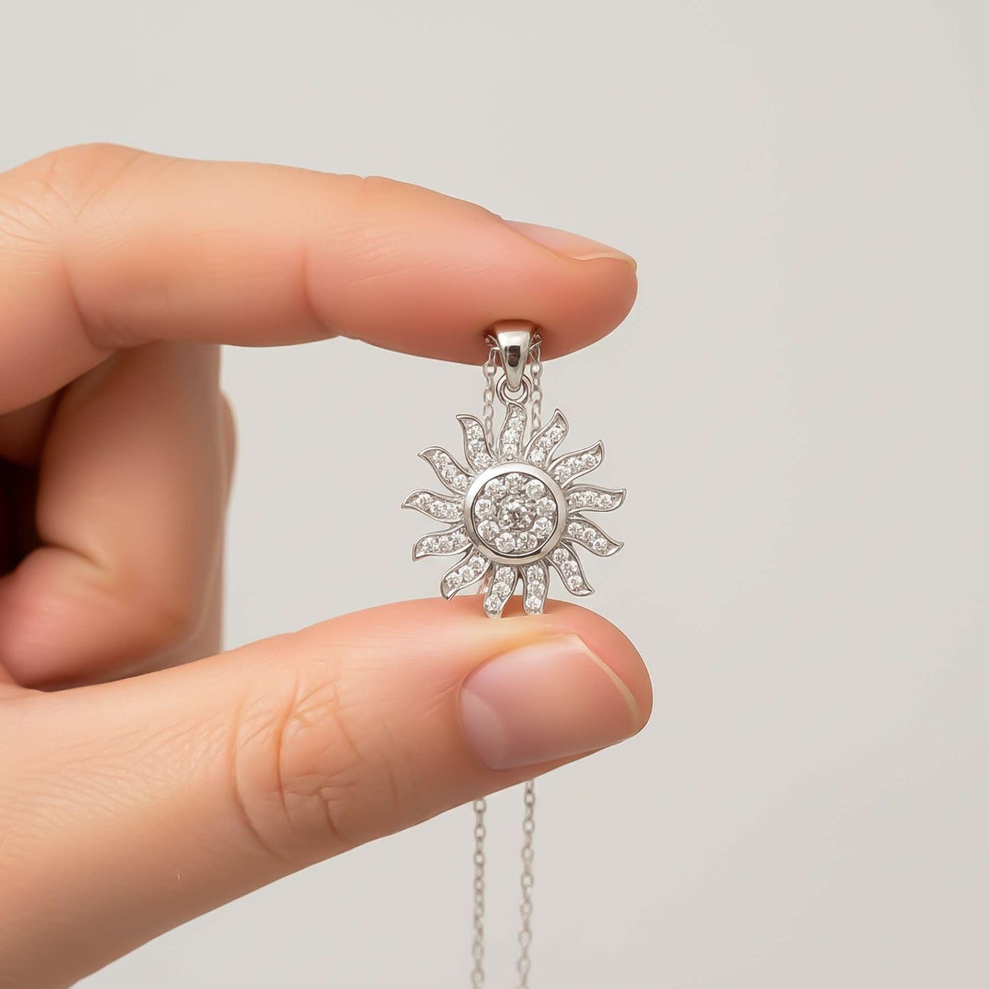 Silver Sterling Sun Shape Pendant