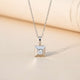 Silver Princess Cut Solitaire Diamond Pendant Gold Vermeil (2.5 Micron)