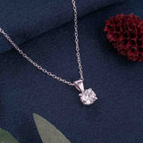 Sterling Silver Classic Cz Pendant For Gift Gold Vermeil (2.5 Micron)