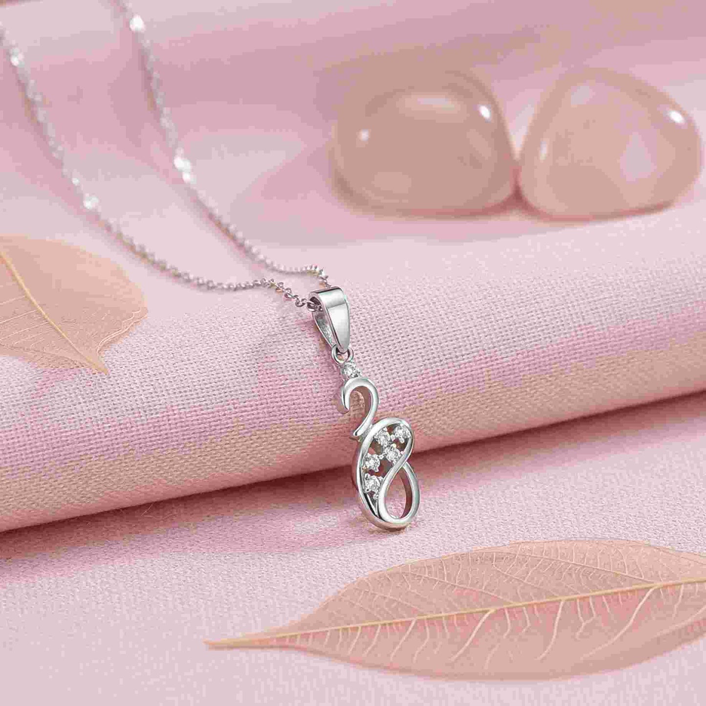 Silver Elite Infinity Solitaire Pendant