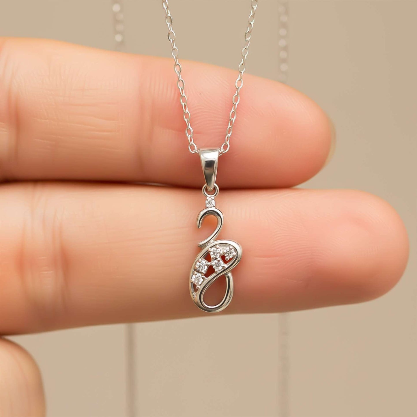 Silver Elite Infinity Solitaire Pendant