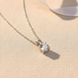 Silver Solitaire Round Pendant Gold Vermeil (2.5 Micron)