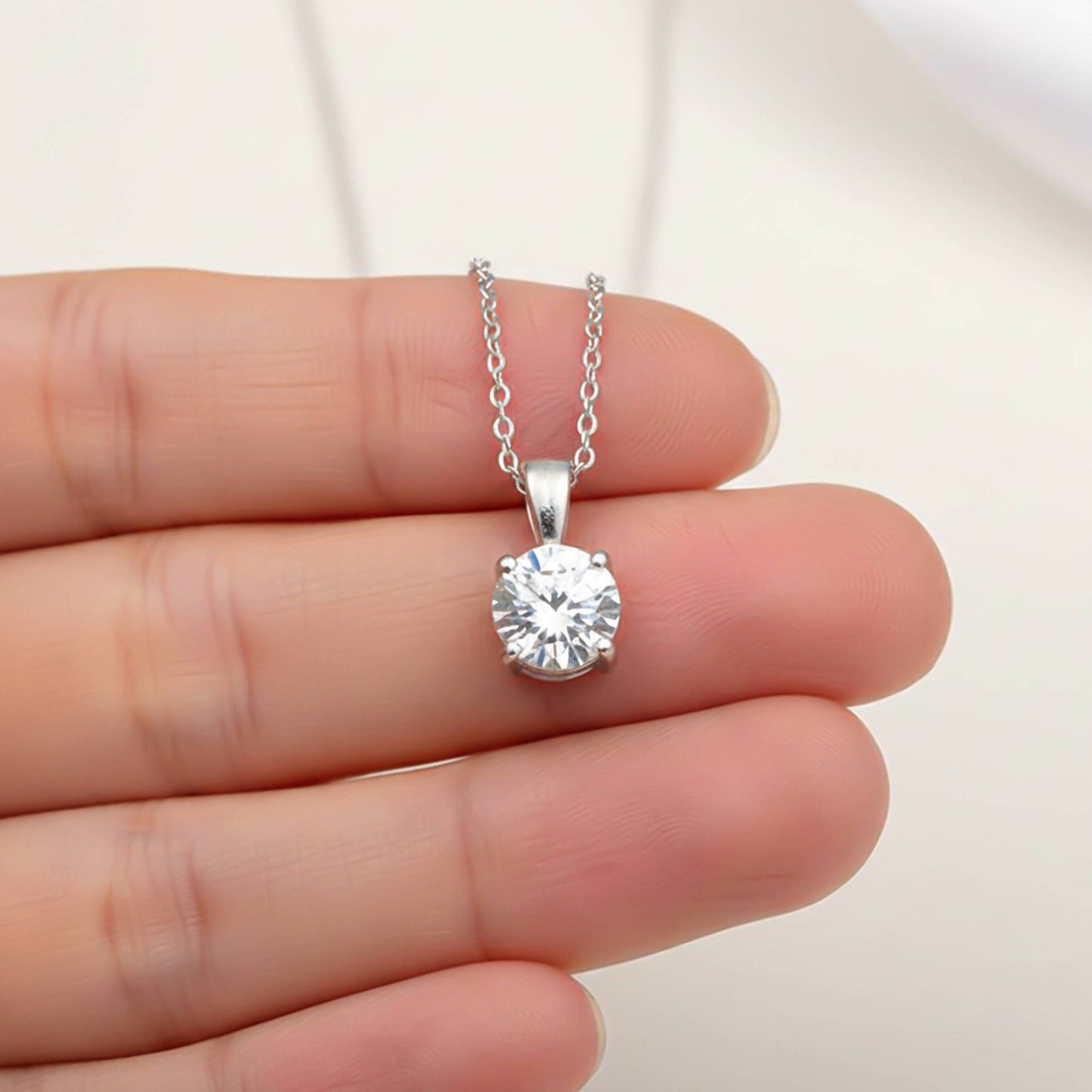 Silver Solitaire Round Pendant