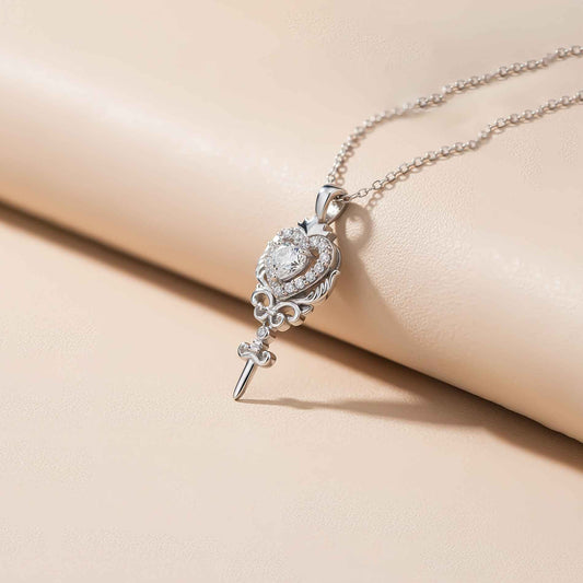 Silver Round Heart Weapon Pendant