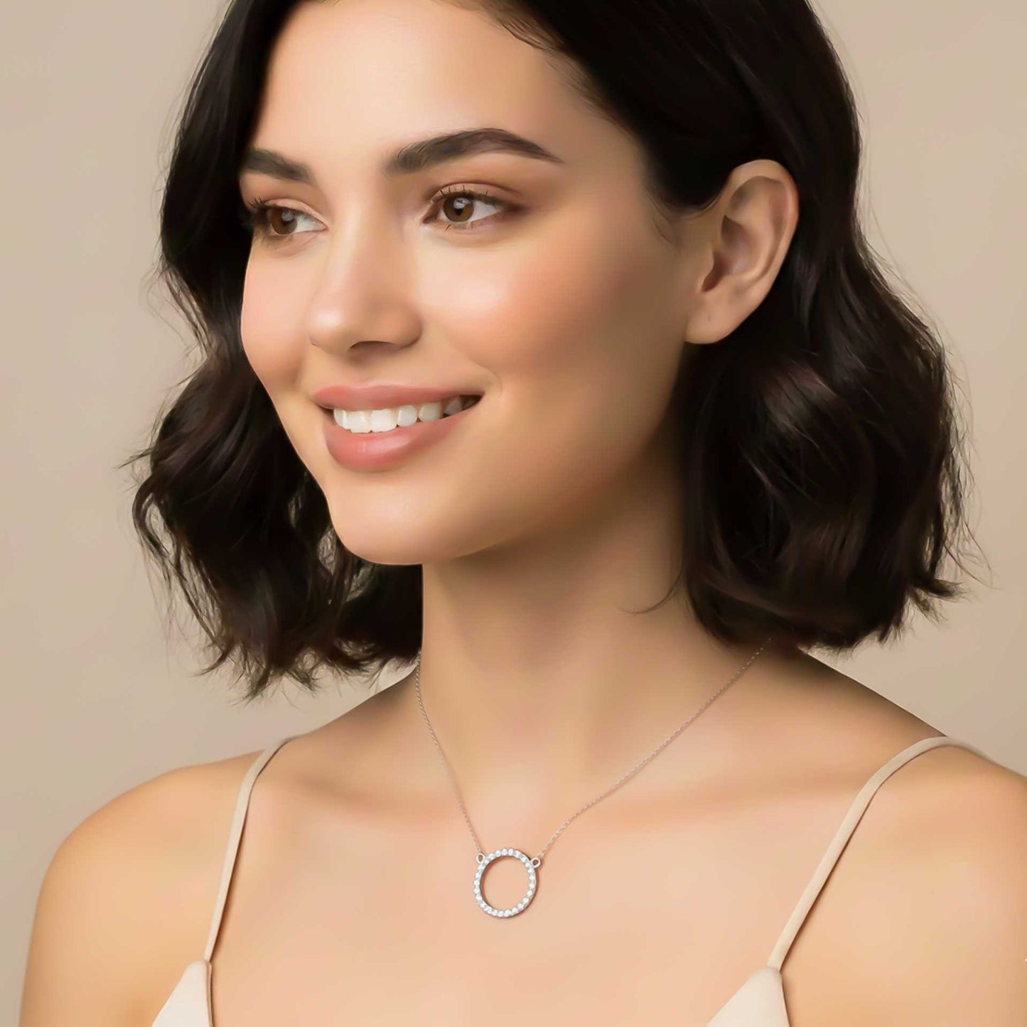 Silver Circle Minimalist Necklace