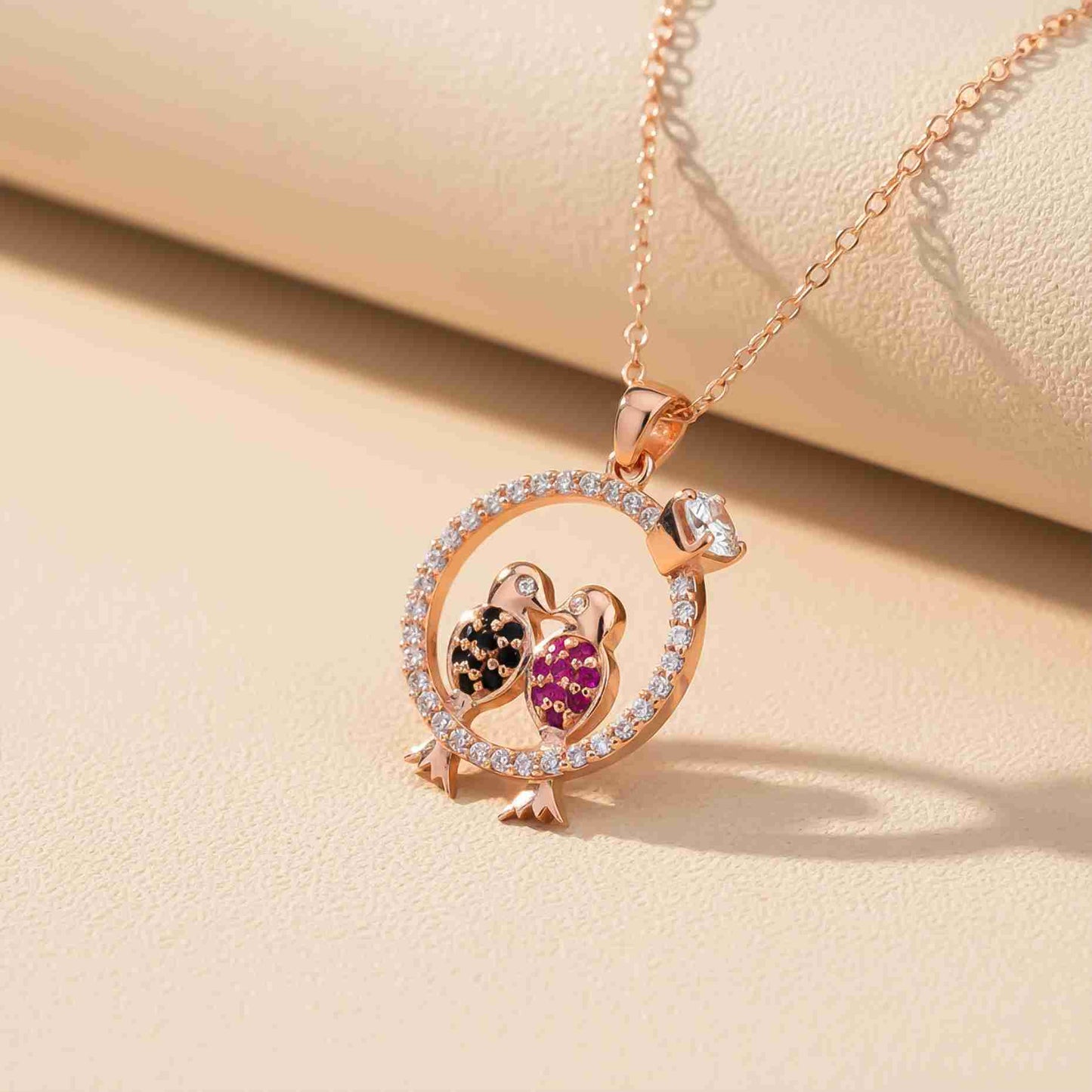 Sterling Silver Love Birds Couple Gift Necklace