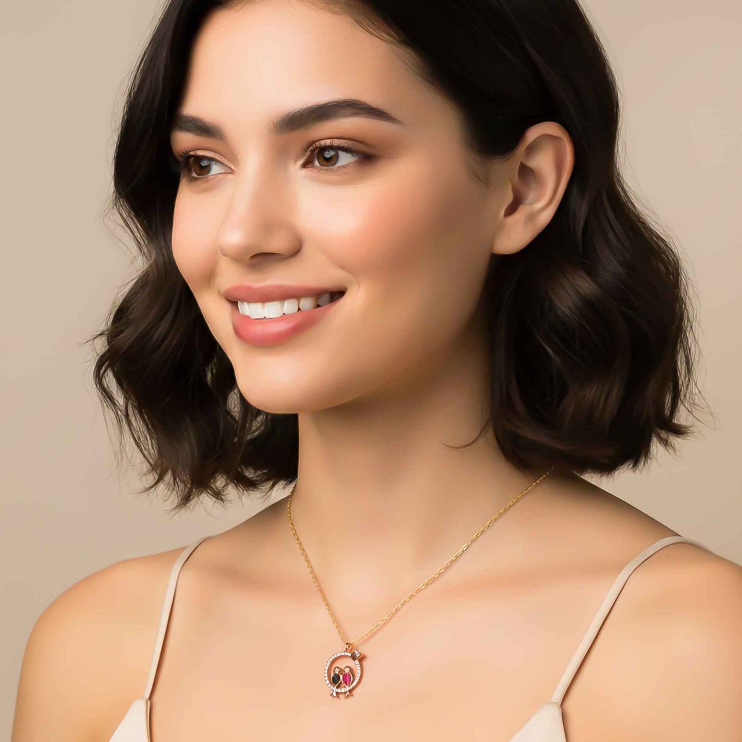 Sterling Silver Love Birds Couple Gift Necklace