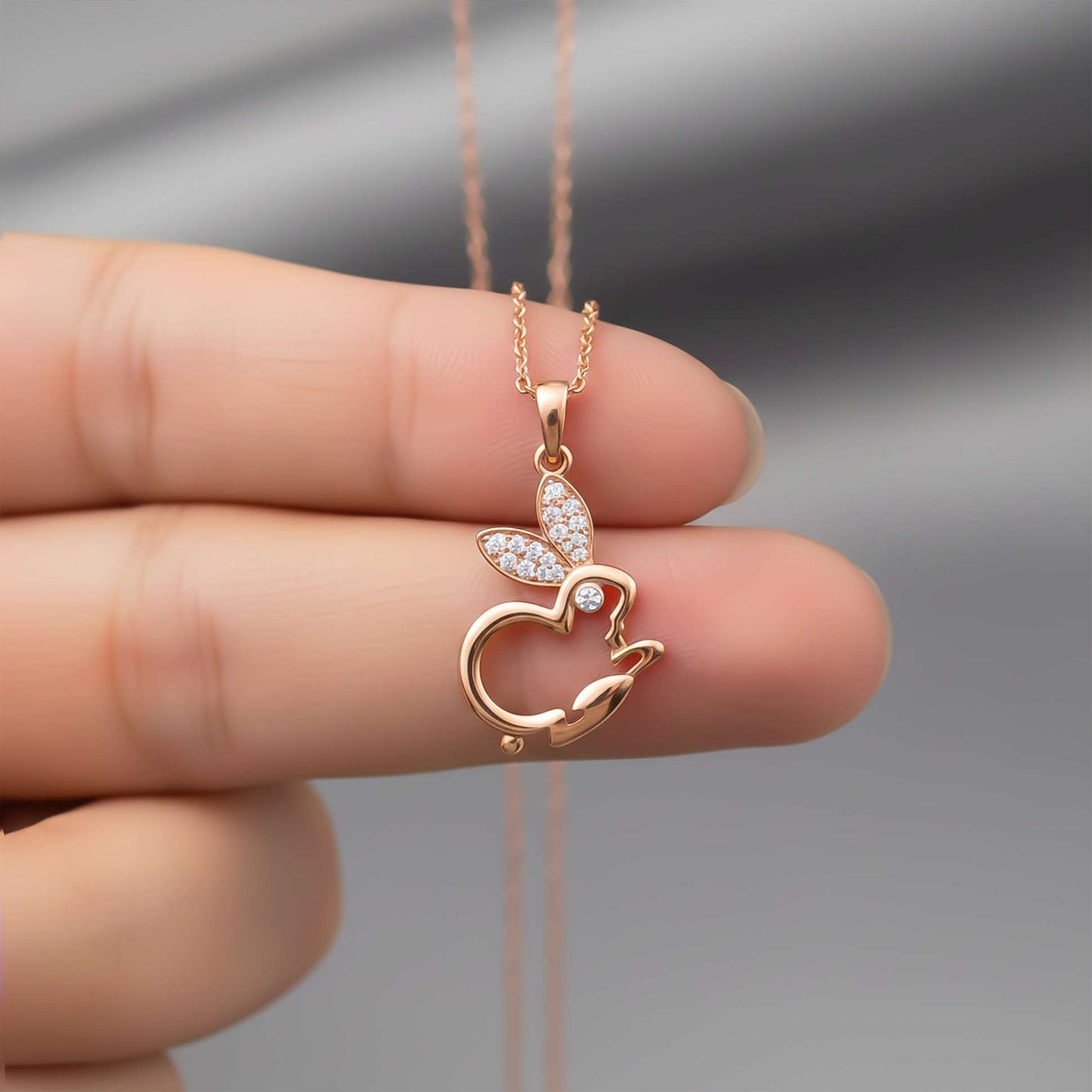 Silver Rabbit Animal Pendant