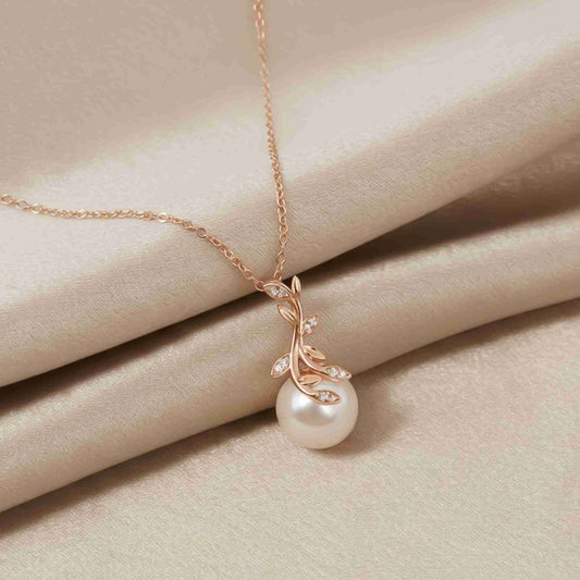 Silver Freshwater Cultured Pearl and Diamond Drop Pendant