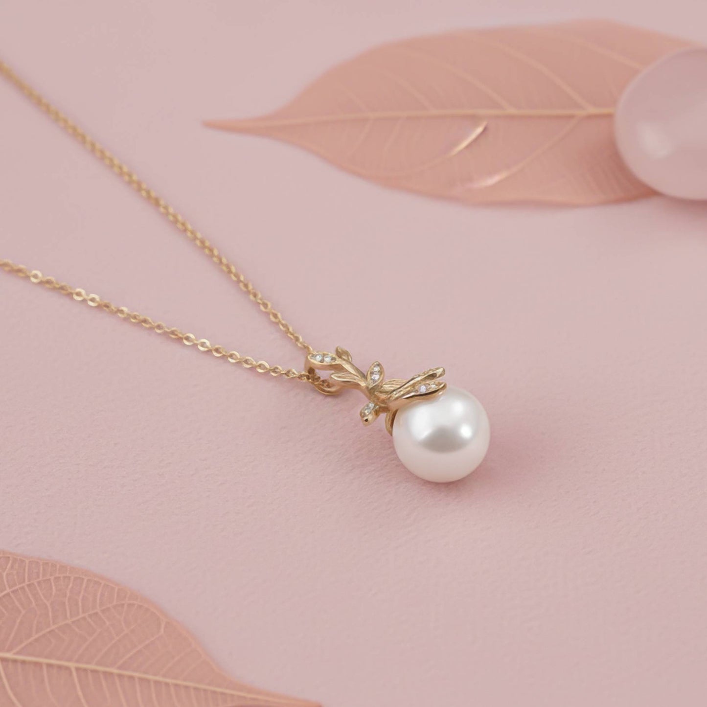 Silver Freshwater Cultured Pearl and Diamond Drop Pendant