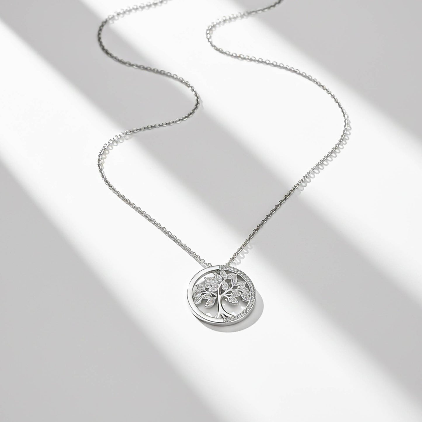 Silver Tree Circle Pendant