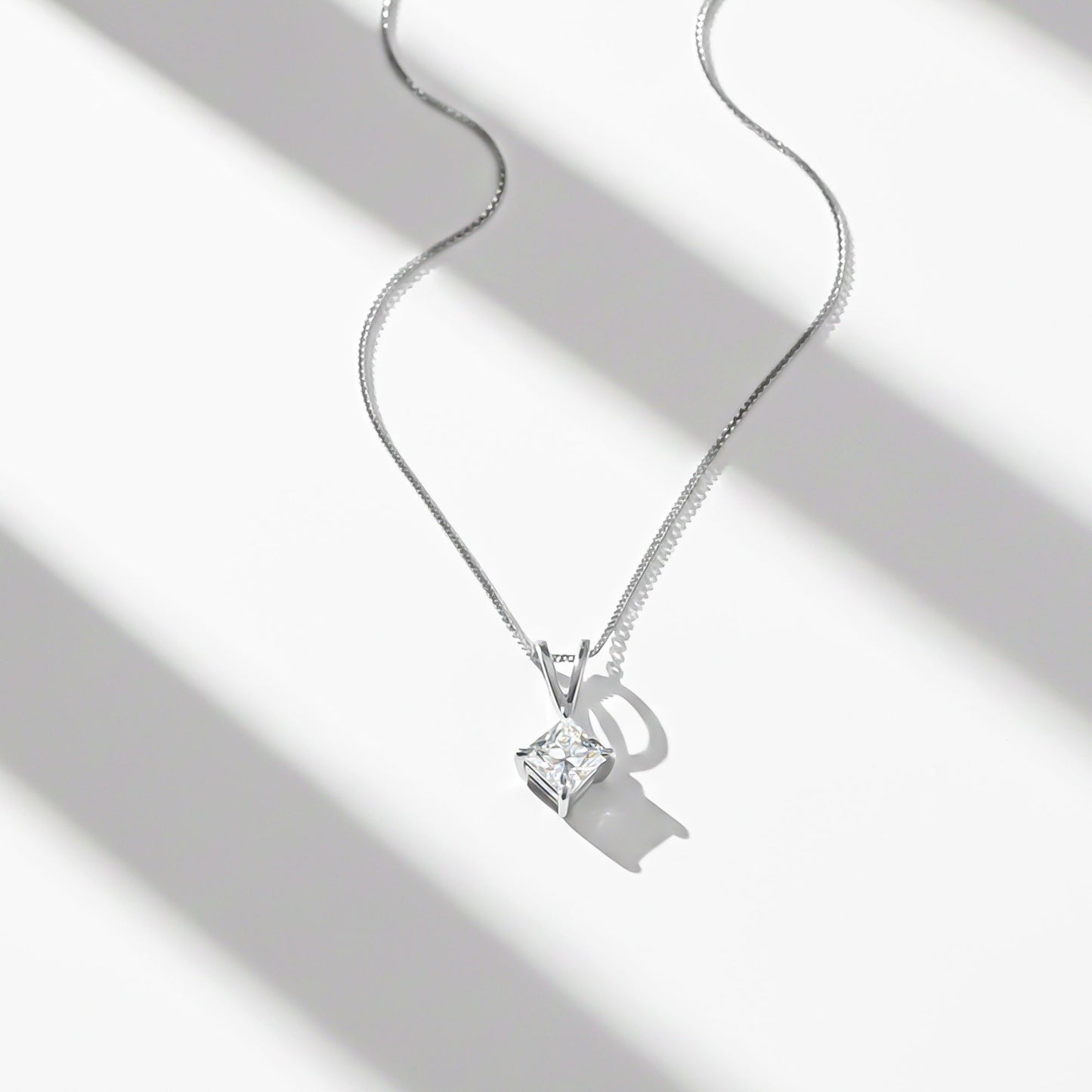 Silver Princess Classic Solitaire Pendant