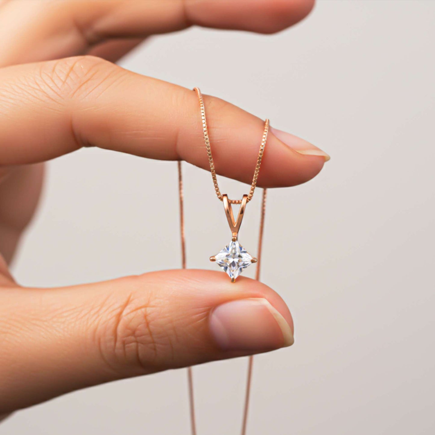 Silver Princess Classic Solitaire Pendant