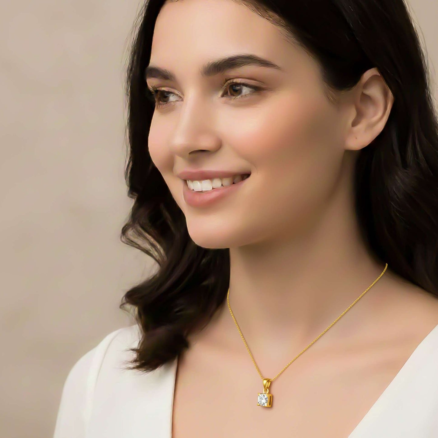 Silver Classy Solitaire Pendant