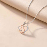 Silver Cat Heart Pendant For Cat Lover's Gold Vermeil (2.5 Micron)