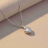 Silver Solitaire Heart Bazel Set Pendant Gold Vermeil (2.5 Micron)