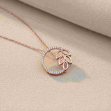Sterling Silver Diamond Vine Circle Pendant Gold Vermeil (2.5 Micron)